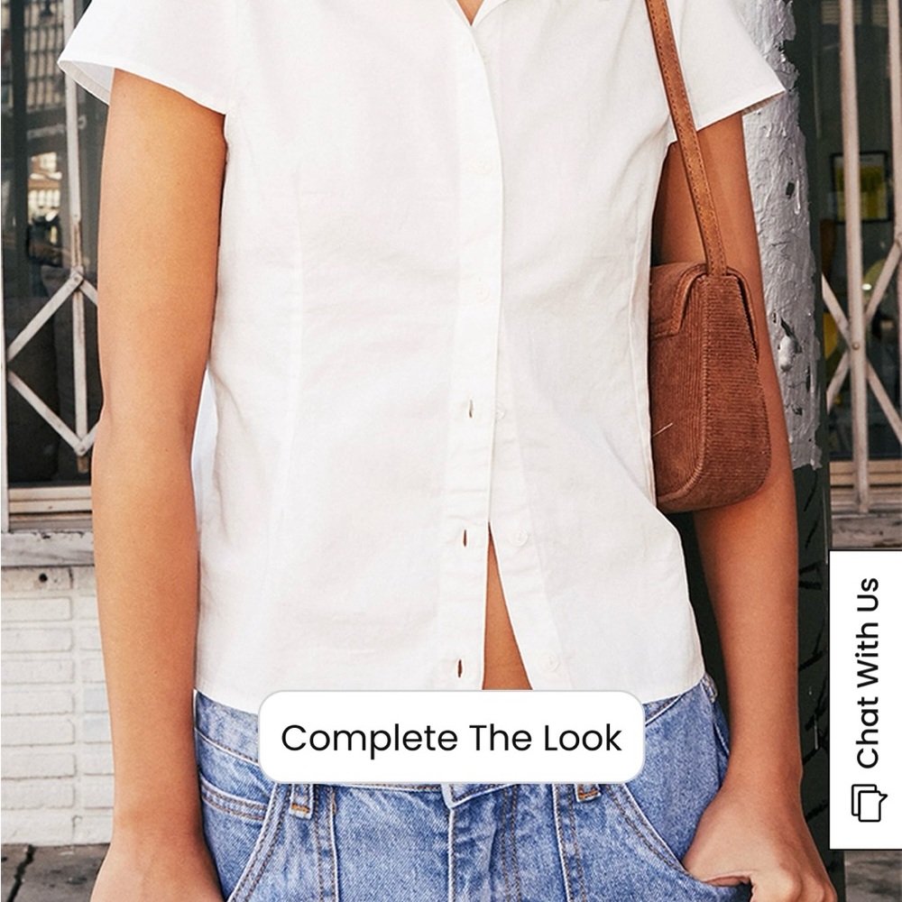 Women's White Button-Up Top